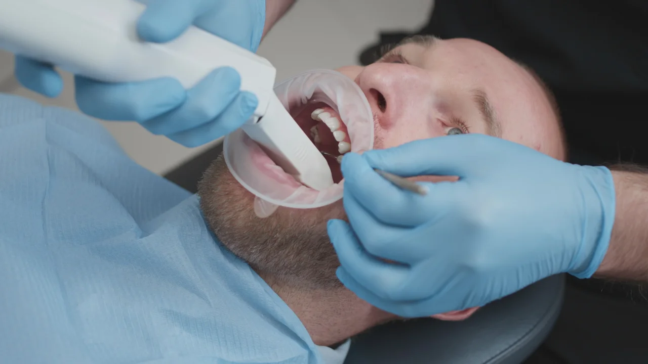 Dental exam in progress
