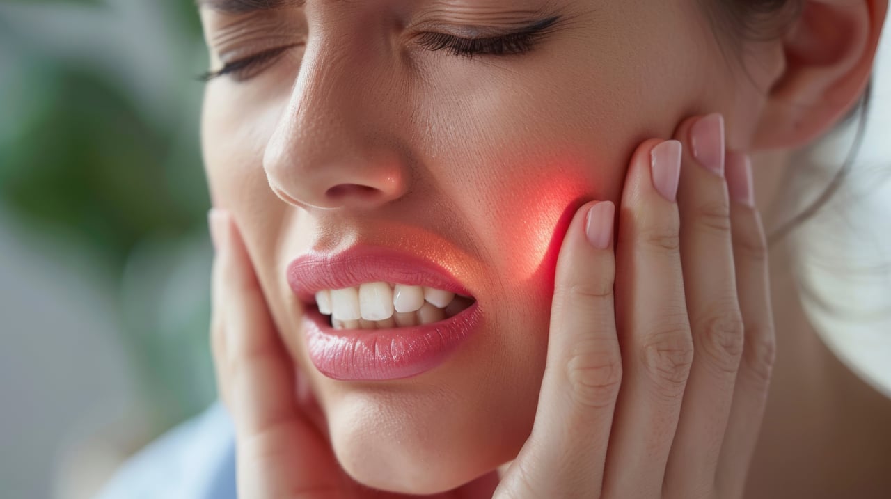 Patient with TMJ jaw pain